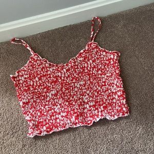 Primark Red & White Crop Top